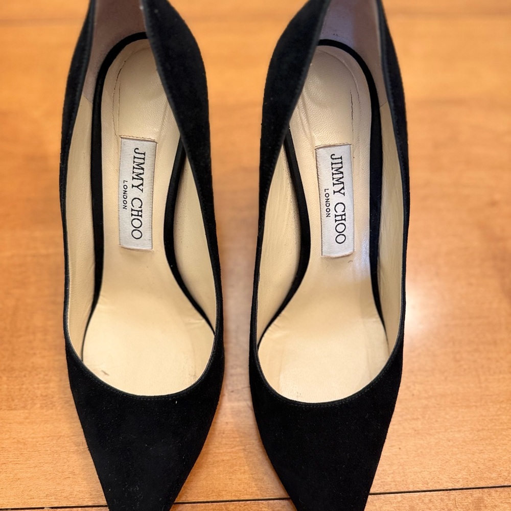 Jimmy Choo Black Heeled Pumps with Textured Finish